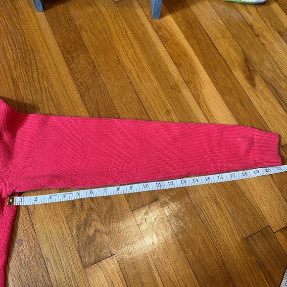 Vintage Lands End Washed Red Curved Knit Pattern Sweater - Picture 5 of 7